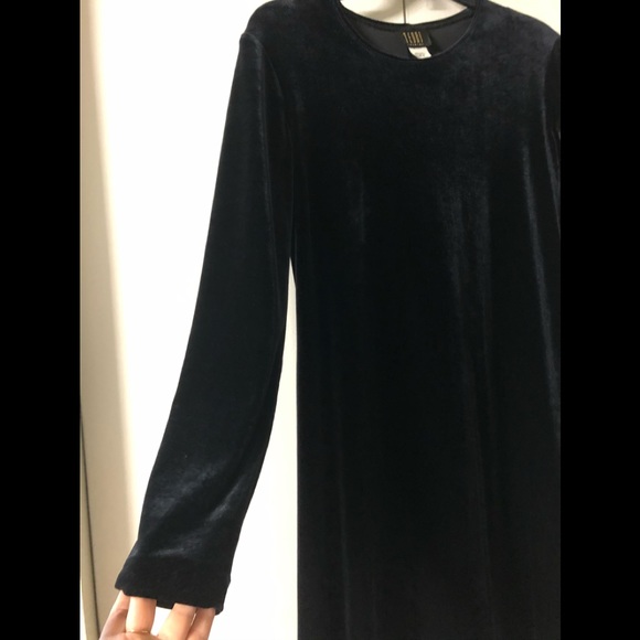 Teddi Evening Velvet Dress 8 Elegant Classic A-Line Stretch Dress - Picture 9 of 11